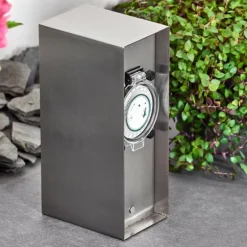 Abilene Prises électriques d'extérieur Acier inoxydable, Gris