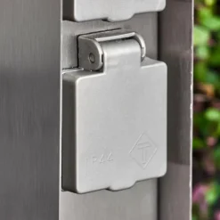 Abilene Prises électriques d'extérieur Acier inoxydable, Gris