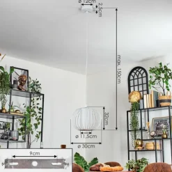 hofstein Suspensions|Adara Suspension, Suspension Blanc, 1 lumière