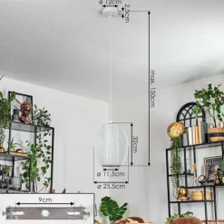 hofstein Suspensions|Adara Suspension, Suspension Blanc, 1 lumière