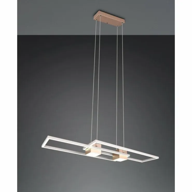 Luminaires Trio Éclairage Led|ALBANY Suspension LED Brun, 1 lumière, Télécommandes
