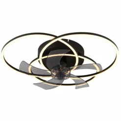 Alia Ventilateur de plafond lumineux Luminaires Globo Lighting LED Noir, 1 lumière, Télécommandes