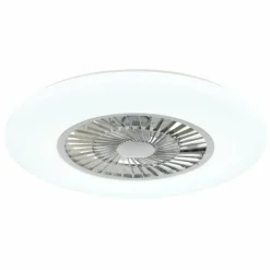 Alva Ventilateur de plafond lumineux Luminaires Globo Lighting LED Blanc, 1 lumière, Télécommandes, Changeur de couleurs