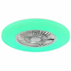 Alva Ventilateur de plafond lumineux Luminaires Globo Lighting LED Blanc, 1 lumière, Télécommandes, Changeur de couleurs