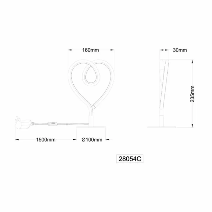 Luminaires Globo Lighting Éclairage Led|Amore Lampe à poser LED Chrome, 1 lumière