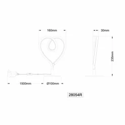 Luminaires Globo Lighting Éclairage Led|Amore Lampe à poser LED Rouge, 1 lumière
