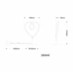 Luminaires Globo Lighting Éclairage Led|Amore Lampe à poser LED Blanc, 1 lumière