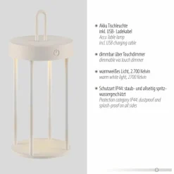 ANSELM Lampe à poser Luminaires Leuchten Direkt LED Gris, 1 lumière