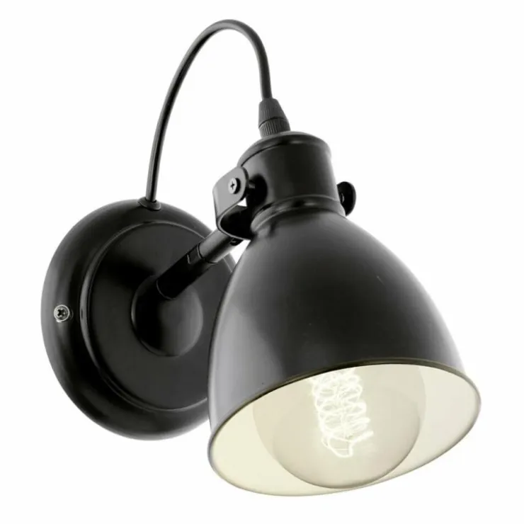 Luminaires Eglo Appliques|Applique Eglo PRIDDY Noir, Blanc, 1 lumière