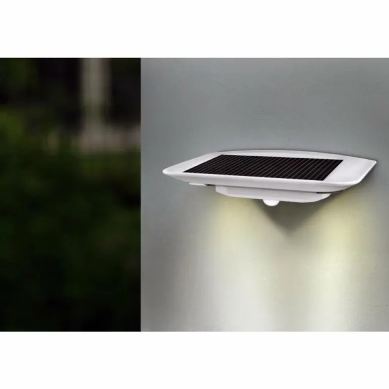 Applique extérieure LUTEC GHOST SOLAR LED Argenté, 1 lumière, Détecteur de mouvement