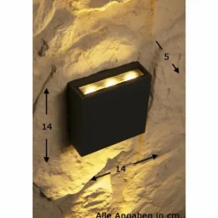applique extérieure Trio THAMES LED Noir, 2 lumières