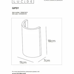 Luminaires Lucide Appliques|Applique Lucide GIPSY Blanc, 1 lumière