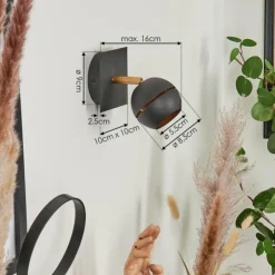 hofstein Spots Et Projecteurs|Applique murale Tome LED Laiton, Noir, 1 lumière