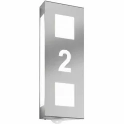 Applique murale CMD Aqua Trilo Acier inoxydable, 2 lumières, Détecteur de mouvement