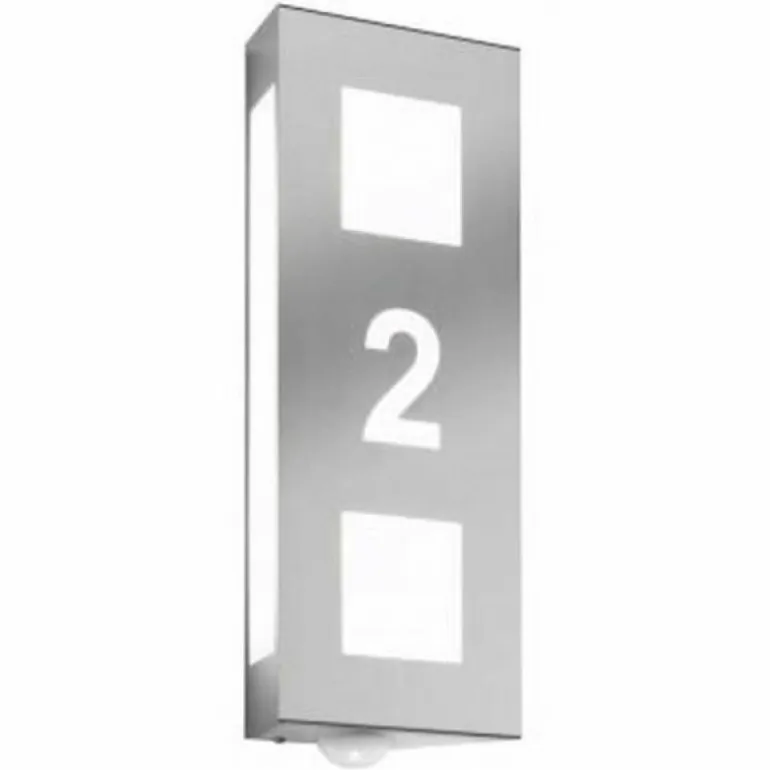 Applique murale CMD Aqua Trilo Acier inoxydable, 2 lumières, Détecteur de mouvement
