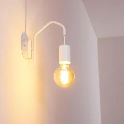 hofstein Appliques|Applique murale Cuyama Blanc, 1 lumière