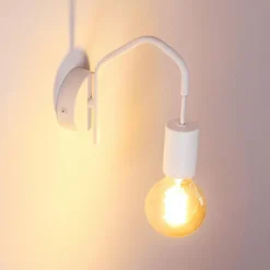 hofstein Appliques|Applique murale Cuyama Blanc, 1 lumière