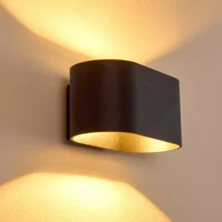 hofstein Appliques|Applique murale Dapp Noir, 1 lumière