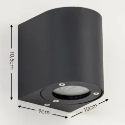Applique murale d'extérieur Mora LED Noir, 2 lumières