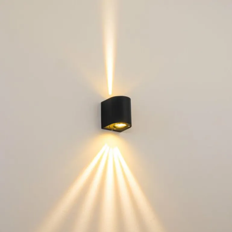 Applique murale d'extérieur Mora LED Noir, 2 lumières