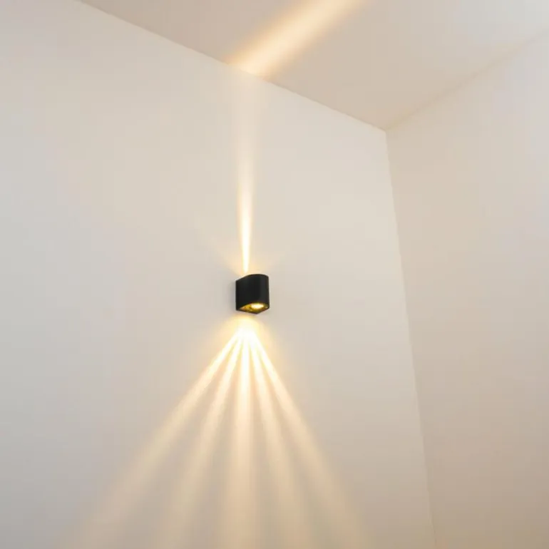 Applique murale d'extérieur Mora LED Noir, 2 lumières
