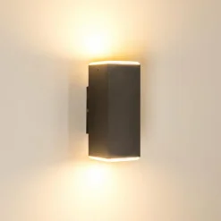 Applique murale d'extérieur Laxa LED Argenté, 2 lumières