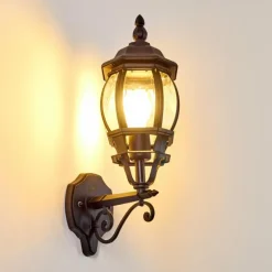 Applique murale d'extérieur Lentua Noir, 1 lumière