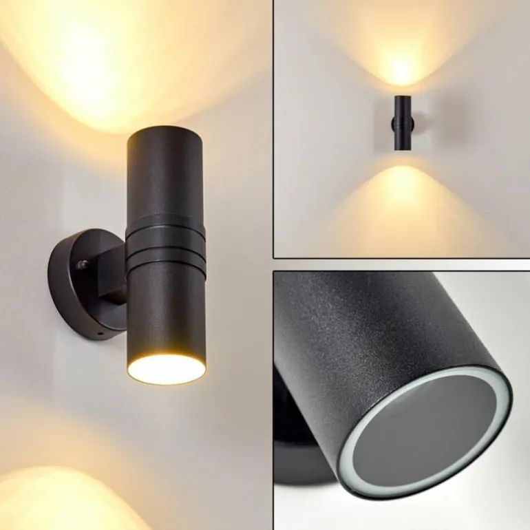 Applique murale d'extérieur Satava LED Noir, 2 lumières