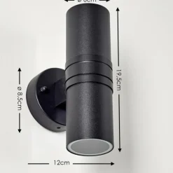 Applique murale d'extérieur Satava LED Noir, 2 lumières