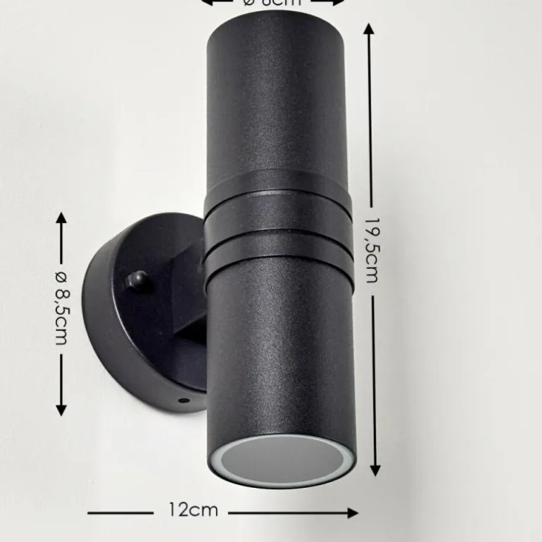Applique murale d'extérieur Satava LED Noir, 2 lumières