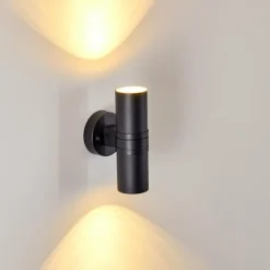 Applique murale d'extérieur Satava LED Noir, 2 lumières