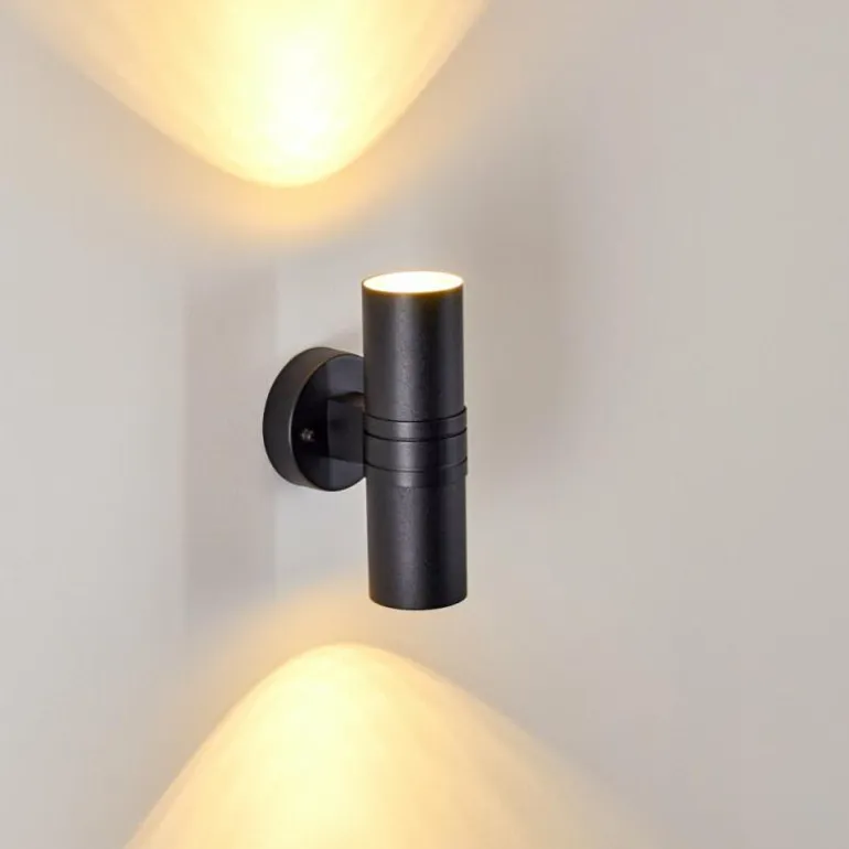Applique murale d'extérieur Satava LED Noir, 2 lumières