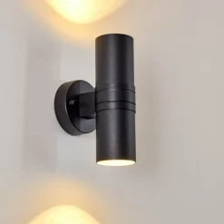 Applique murale d'extérieur Satava LED Noir, 2 lumières