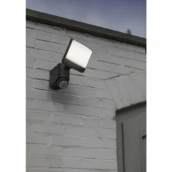 Applique murale d'extérieur Lutec Sunshine LED Anthracite, 1 lumière, Détecteur de mouvement