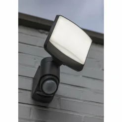 Applique murale d'extérieur Lutec Sunshine LED Anthracite, 1 lumière, Détecteur de mouvement