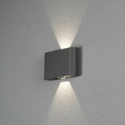 Applique murale d'extérieur Konstsmide Chieri LED Noir, 2 lumières