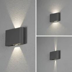 Applique murale d'extérieur Konstsmide Chieri LED Noir, 2 lumières