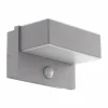 Applique murale d'extérieur Eglo AZZINANO LED Argenté, 2 lumières, Détecteur de mouvement