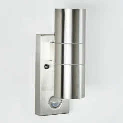 Applique murale d'extérieur Brachy Acier inoxydable, 2 lumières, Détecteur de mouvement