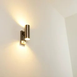Applique murale d'extérieur Brachy Acier inoxydable, 2 lumières, Détecteur de mouvement