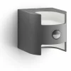 Applique murale d'extérieur Philips Grass LED Anthracite, 2 lumières, Détecteur de mouvement