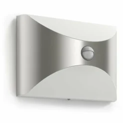 Applique murale d'extérieur Philips Herb LED Acier inoxydable, 1 lumière, Détecteur de mouvement