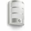 Applique murale d'extérieur Philips Python LED Acier inoxydable, 1 lumière, Détecteur de mouvement