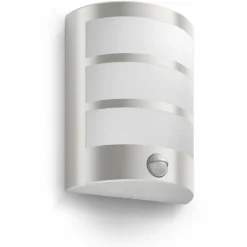 Applique murale d'extérieur Philips Python LED Acier inoxydable, 1 lumière, Détecteur de mouvement