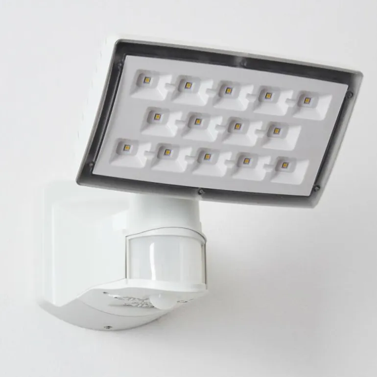 Applique murale d'extérieur Loit LED Blanc, 1 lumière, Détecteur de mouvement