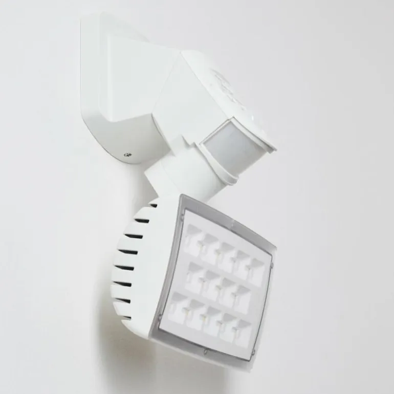 Applique murale d'extérieur Loit LED Blanc, 1 lumière, Détecteur de mouvement