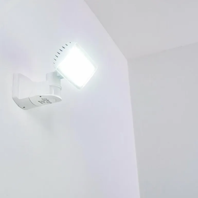 Applique murale d'extérieur Loit LED Blanc, 1 lumière, Détecteur de mouvement