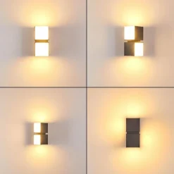 Applique murale d'extérieur Swanek LED Anthracite, 2 lumières