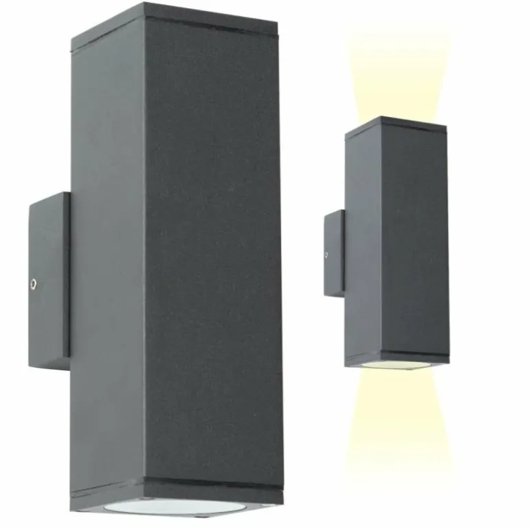 Applique murale d'extérieur KS Verlichting Kelvin Anthracite, 2 lumières
