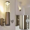 Applique murale d'extérieur Noreaz LED Acier inoxydable, 1 lumière, Détecteur de mouvement